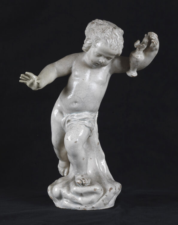 Infant Bacchus glazed earthenware