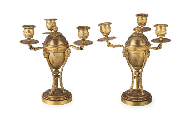 Pair of gilt bronze candlesticks