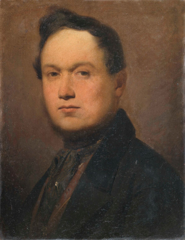 Portrait of a gentleman in the front frame with canvas contemporary empire