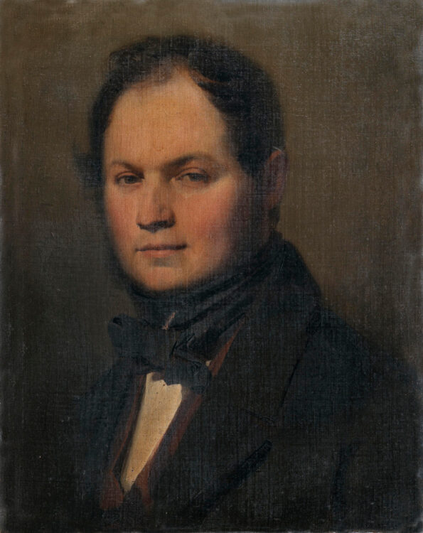 Portrait of a Gentleman in first canvas with canvas contemporary empire