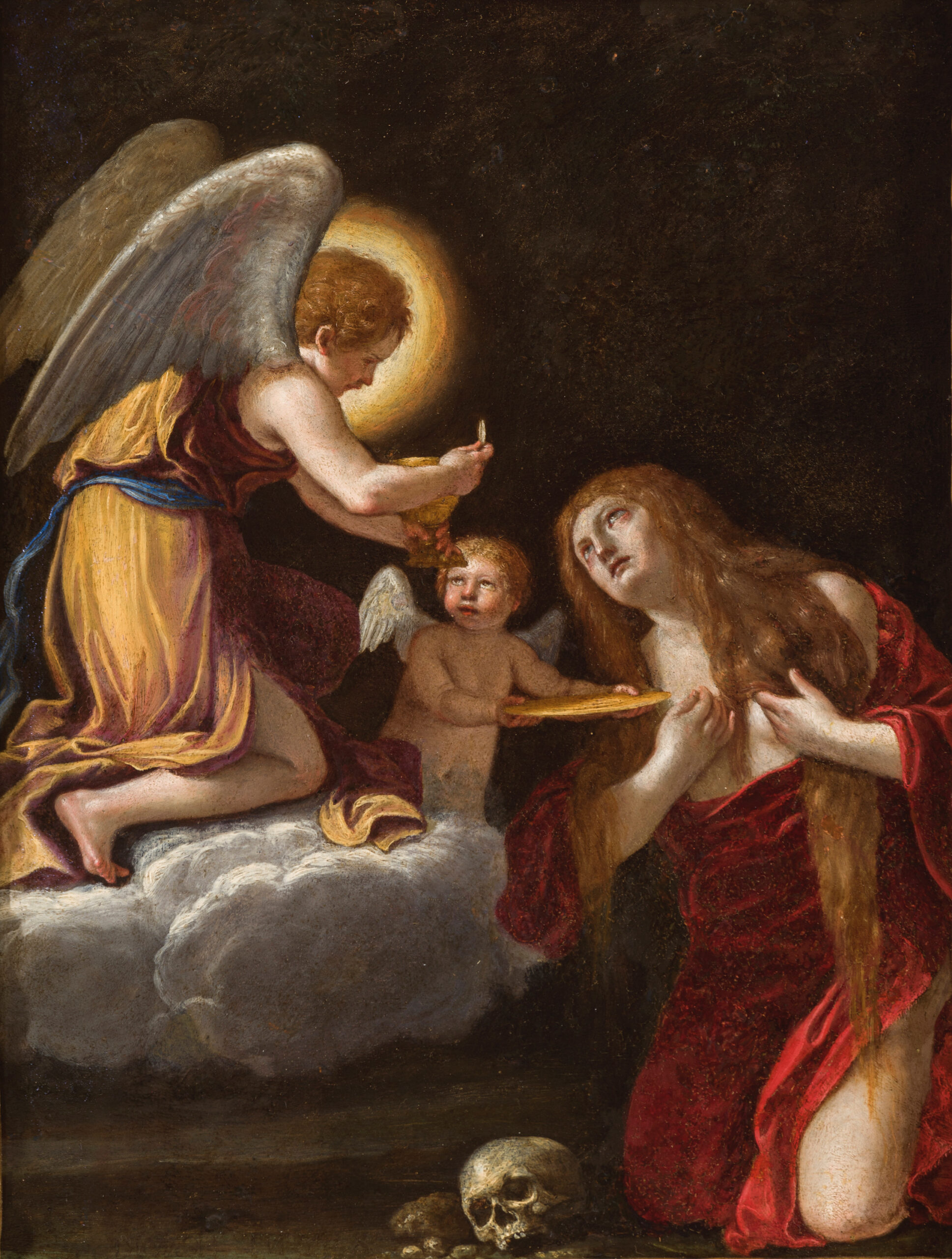 Comunione di Maria Maddalena, olio su rame, cm 29,5 x 23,3
